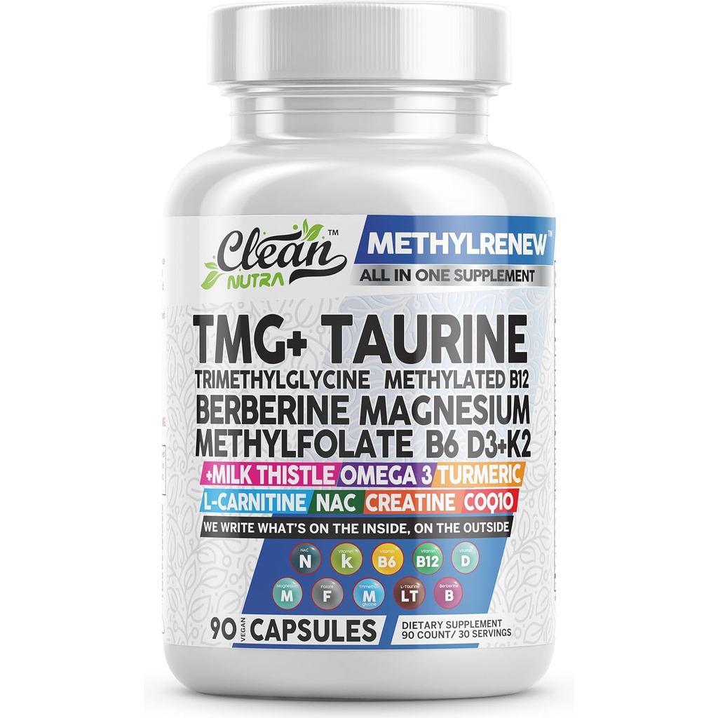 คลีนนัทร่า TMจี เพิลเมนท์ 1000มก | Methylated Multivitamin for Women Men | ทอรีน B6 วิตามิน B12 D3 K