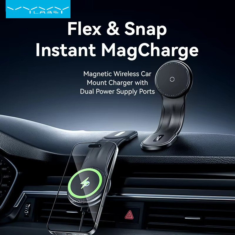 Vention ที่วางโทรศัพท์ในรถยนต์แบบแม่เหล็กติดกาวสไตล์แดชบอร์ดแบบปรับได้ Magsafe สําหรับ iPhone 12-17 