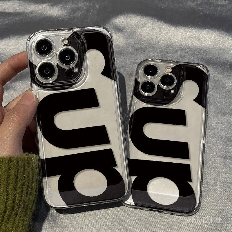 Simple SUP Letter เคสโทรศัพท์โปร่งใสประณีตเหมาะสําหรับ iPhone 17promax/16/15/11/14/16promax/15pro/17/14promax/12pro เคสกันกระแทก