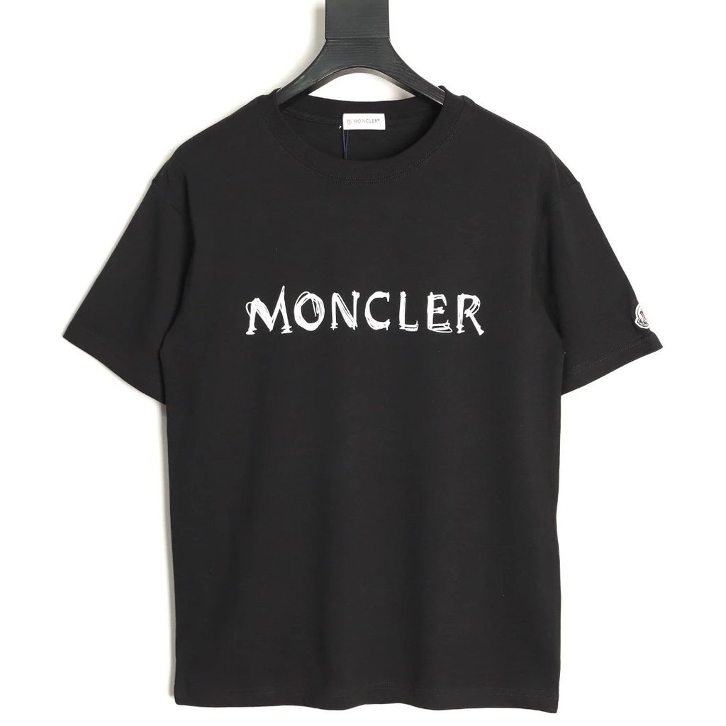 Moncler Moncler 26SS เสื้อยืดแขนสั้นตัวอักษรกราฟฟิตี้