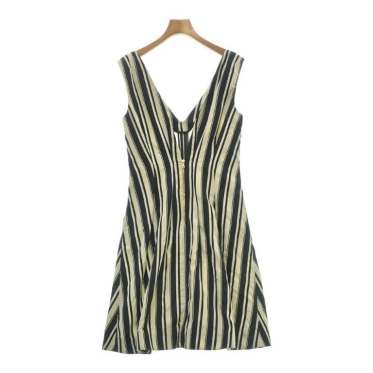 MARNI Dress Ivory Black Women Vertical Stripes Direct from Japan Secondhand