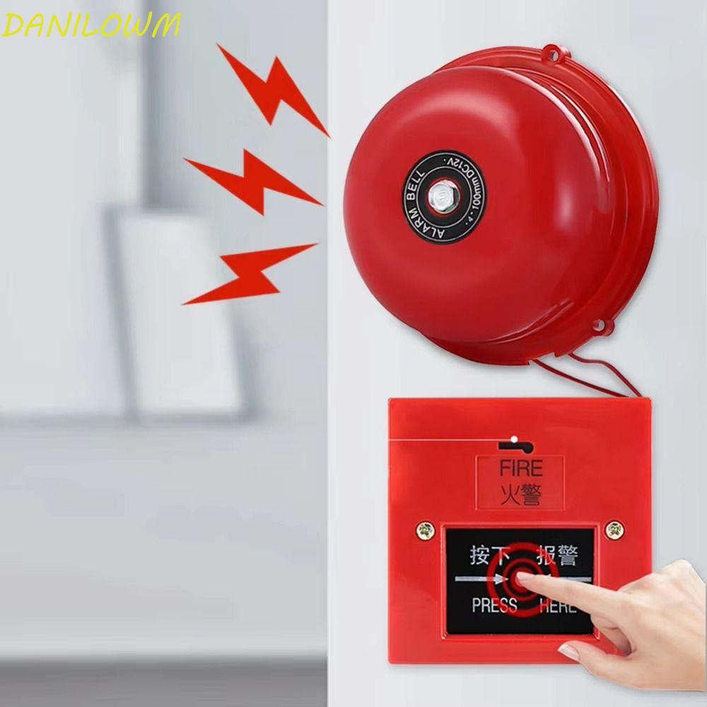 DANILLOWM Point Fire Alarm, AC 220V Internal Strike Alarm Bell, สะดวกโลหะกันน้ํากระดิ่งไฟฟ้า Fire Al