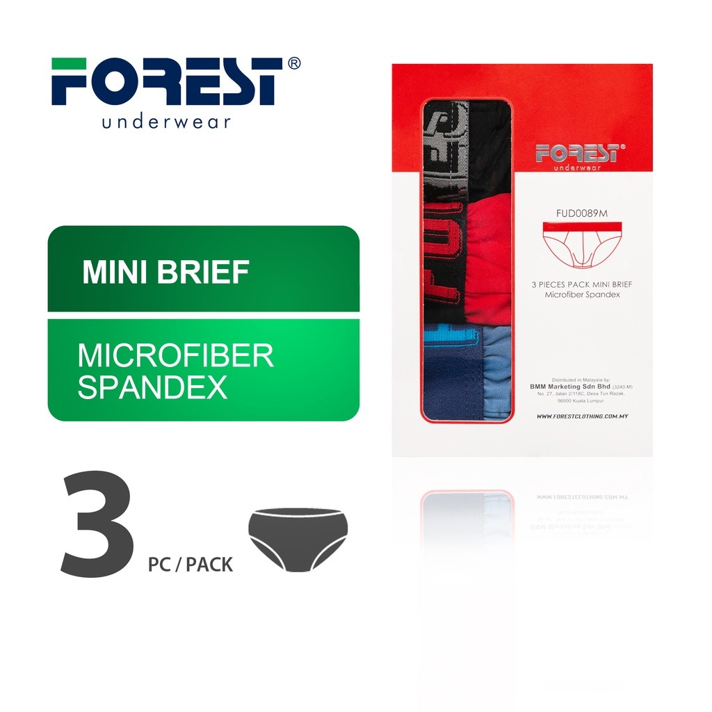 SG2 (3 ชิ้น) Forest Men Brief MicroFibre Spandex Men ชุดชั้นในคละสี - FUD0089M