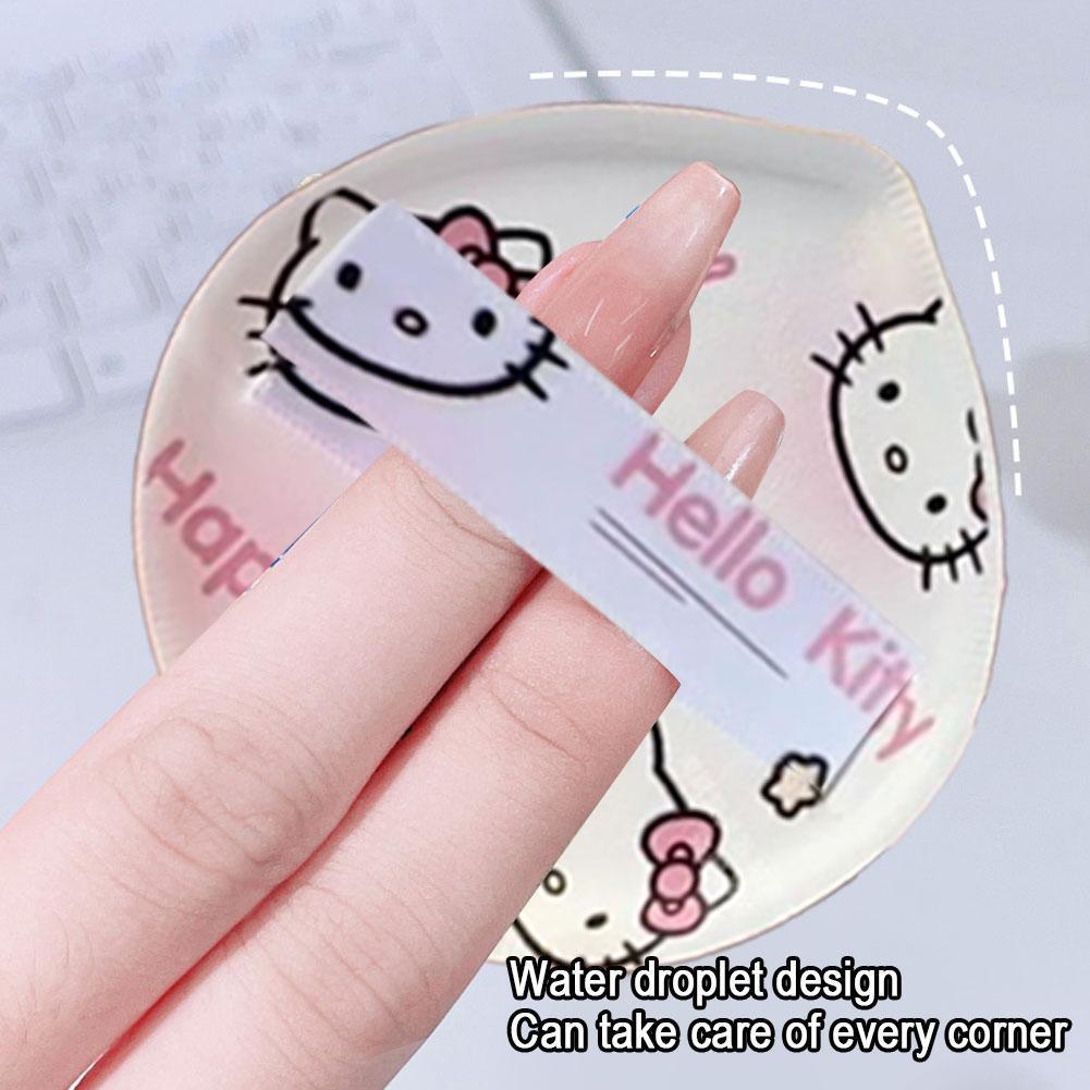 การ์ตูน Hello Kitty Melody แป้งพัฟพร้อมกล่องเปียกและแห้งใช้ Liquid Foundation คุชชั่นพัฟ M7c5