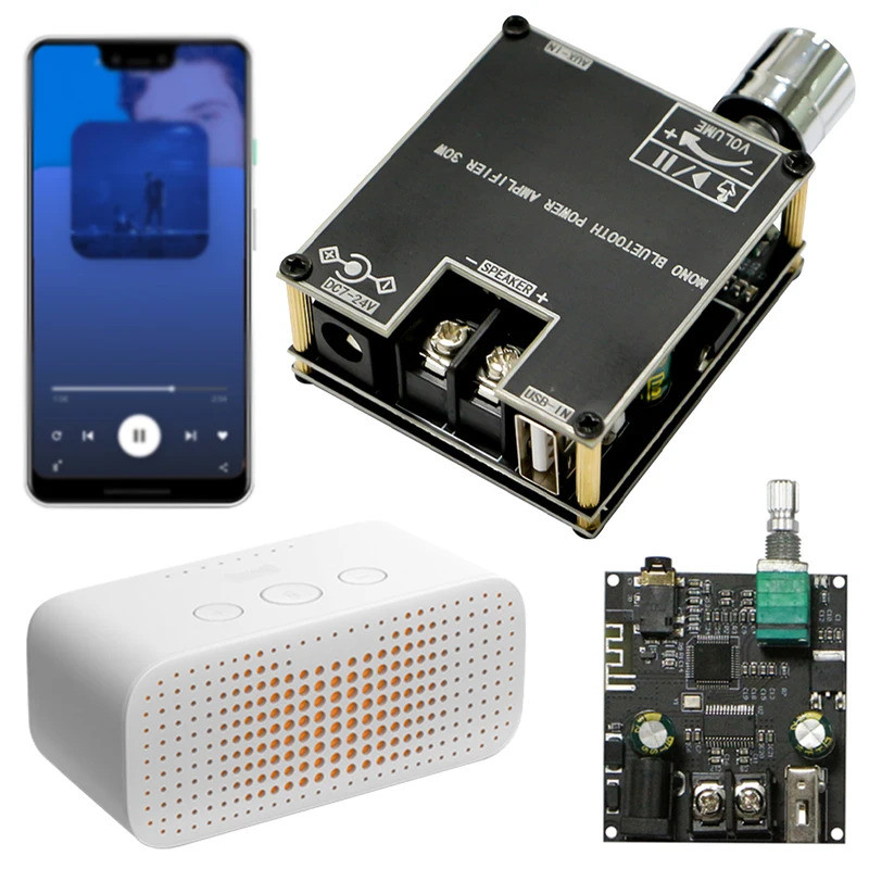 ZK-301B Mono 30W เครื่องขยายเสียงโมดูลรองรับไร้สาย TWS บลูทูธ 5.3 Mono Audio Power Amplifier โมดูล D