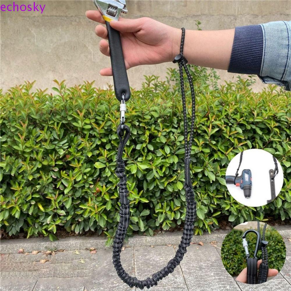 ECHOSKY เครื่องมือ Lanyard พร้อมสายหัวเข็มขัด, Anti-Falling สกรูล็อค Carabiner คลิปสายบันจี้จัม, น้ํ