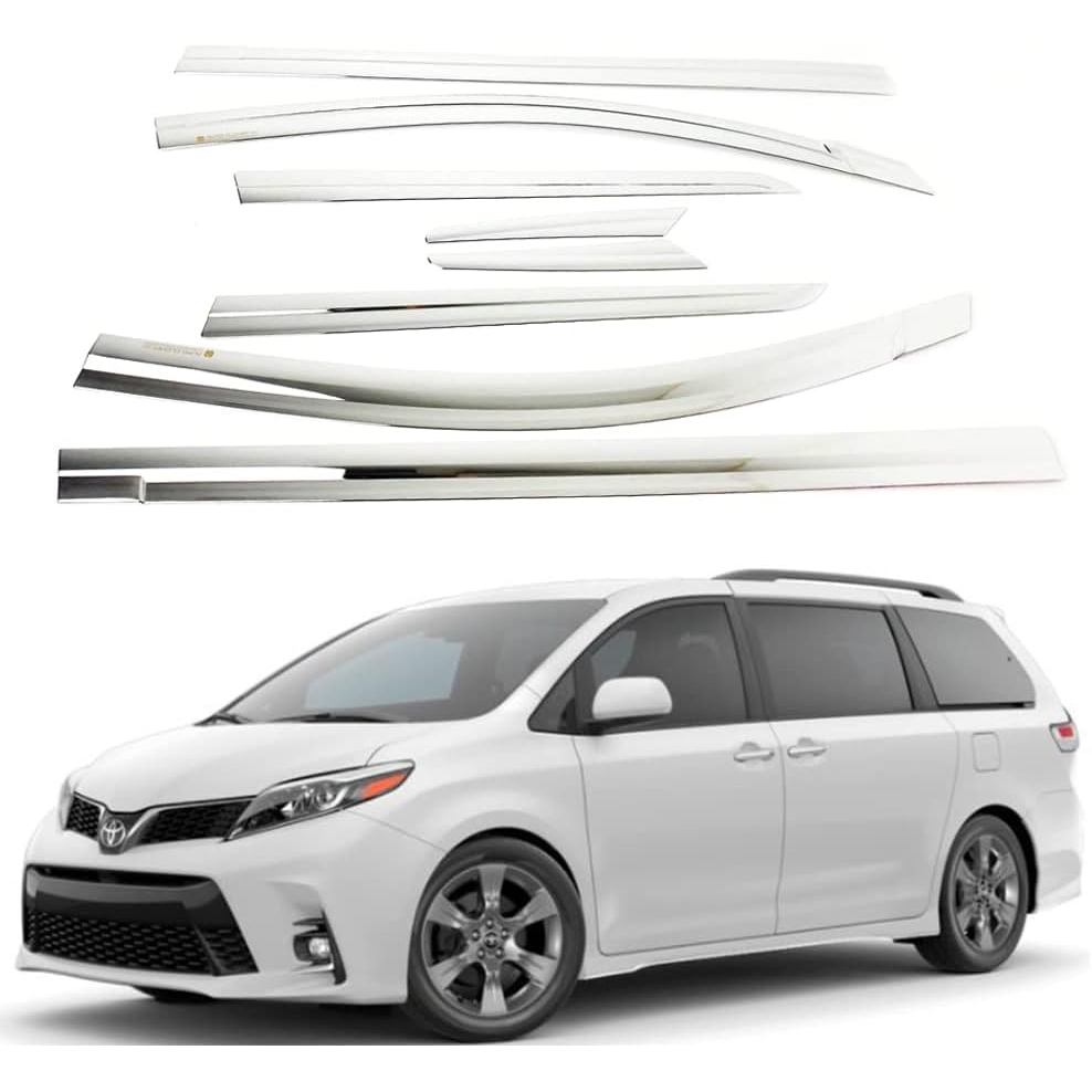 AUTOCLOVER เทป-On Rain Guards Window Visors 8 ชิ้นชุดสําหรับ Toyota Sienna 2011 2012 2013 2014 2015 