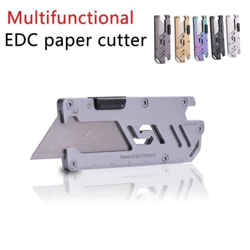 🥰 🎀 Stainless Steel EDC Folding Utility Knife Multifunction Paper Cutter Courier Knife Manual Knife 