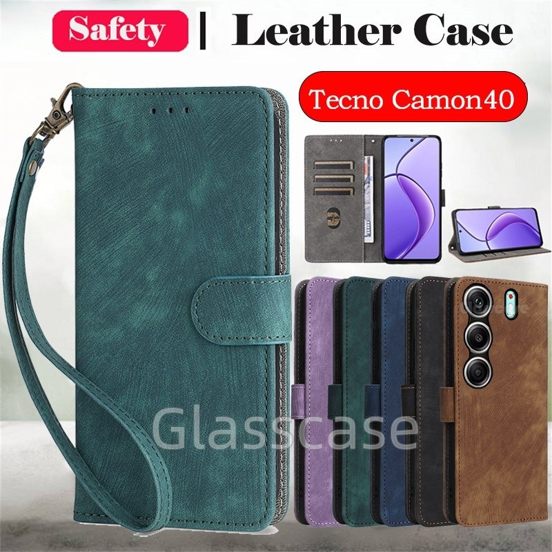 ปลอกสําหรับ Tecno Camon 40 pro premier 40pro 40premier Camon40pro Camon40premier พลิกหนังโทรศัพท์กรณ