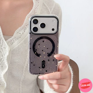 หลากสีรูปดาวGlitterสีทึบโปร่งแสงแม่เหล็กเคสโทรศัพท์สําหรับiPhone 13 14 15 16 17 Pro Max iPhone17airสกปรกทนต่อการตกIMDปกหลังเชลล์