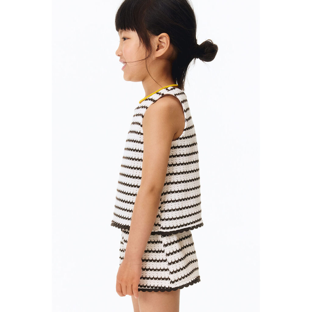 H&M(เอชแอนด์เอ็ม) กางเกงขาสั้นถักลายเนื้อผ้า เด็กหญิง 1337069_1