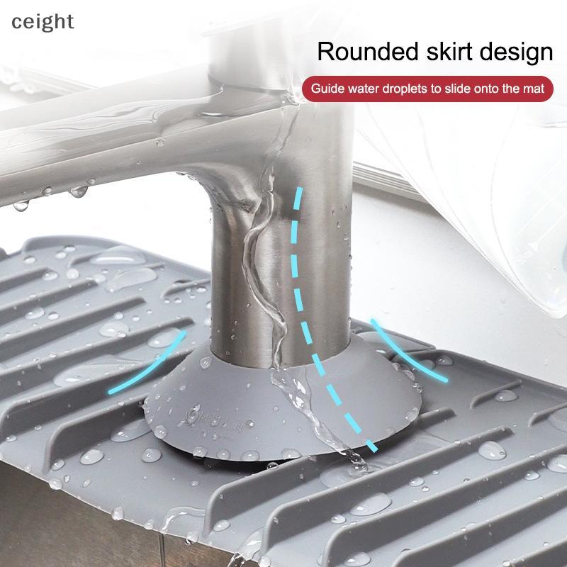 [ceight] ซิลิโคนก๊อกน้ําเสื่อดูดซับอ่างล้างจาน Splash Catcher Draining Pad Protector TH