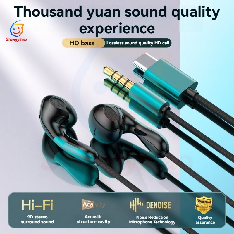Xiaomi Samsung มม. หูฟังสายในหู Hifi สเตอริโอกีฬา Earbud หูฟังแฮนด์ฟรีหูฟังพร้อมไมโครฟ์ HD สำหรับโทรศัพท์มือถือ
