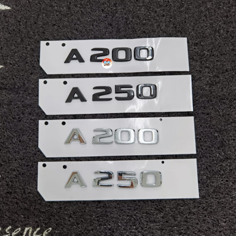 Mercedes Benz AMG Logo AMG Emblem A180 A200 A250 Silver Gloss Black Logo