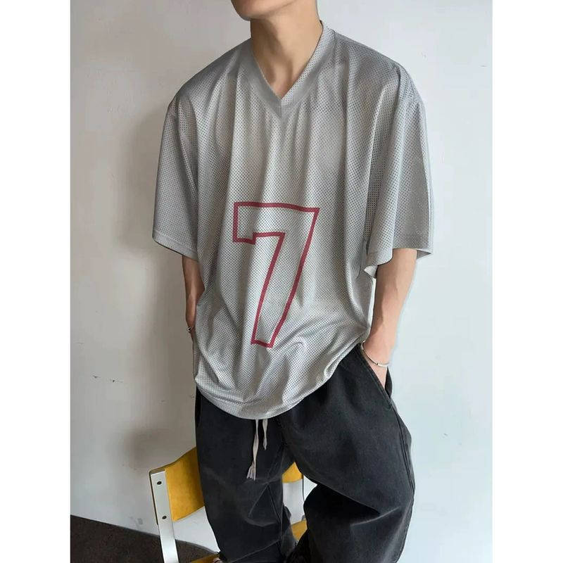 Baolongxin Summer American Retro Mesh Jersey