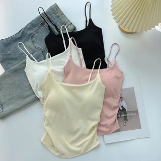 เสื้อสายเดี่ยว ตัวยาว มีฟองน้ำ เย็บติด ฟรีไซต์ 32-38ab สีสวย ไร้ขอบ ใส่สบาย เสื้อ ผู้หญิง สีพื้น ผ้านิ่ม