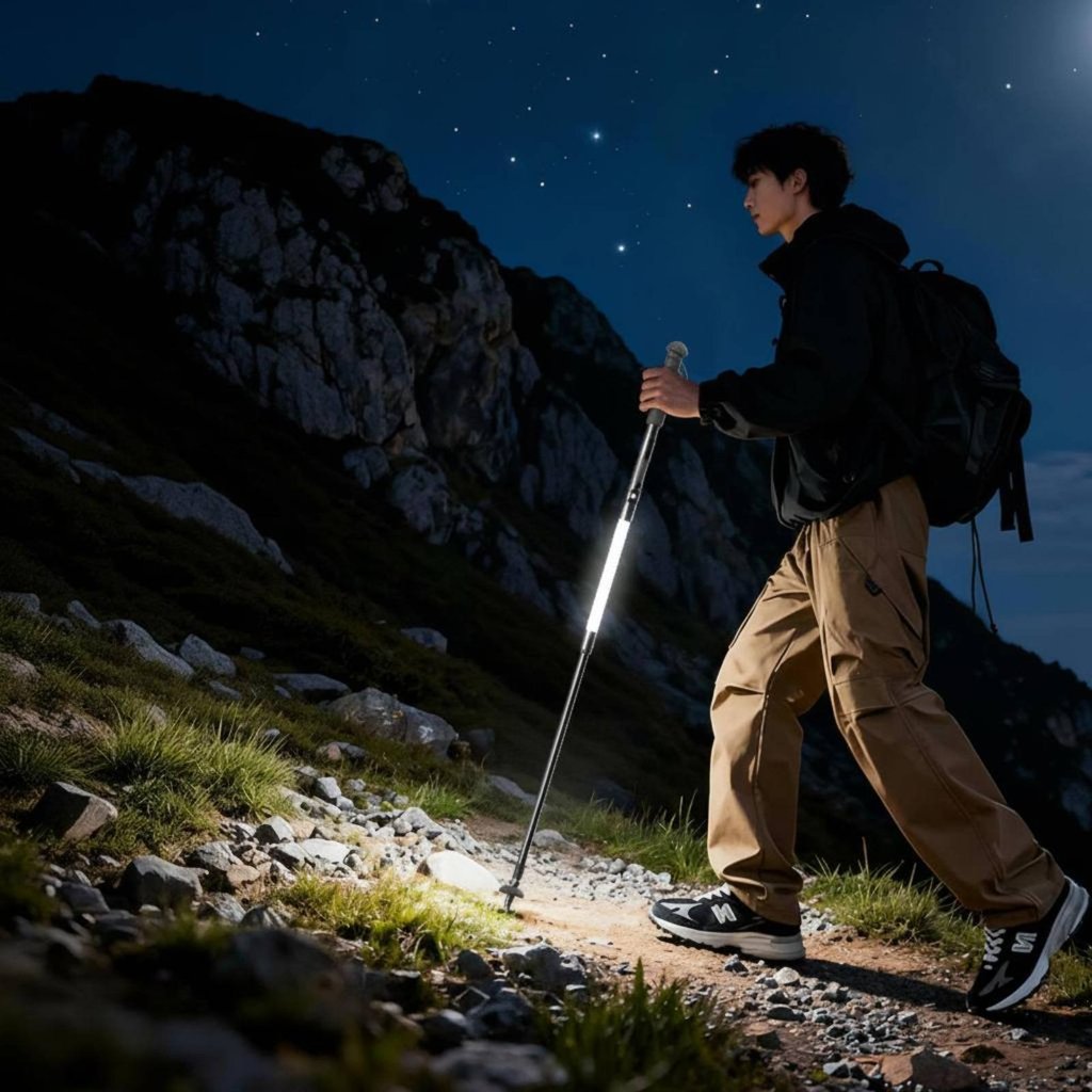 ปรับความยาวพับ Trekking Pole น้ําหนักเบา Trekking Pole พับสําหรับ Hikers