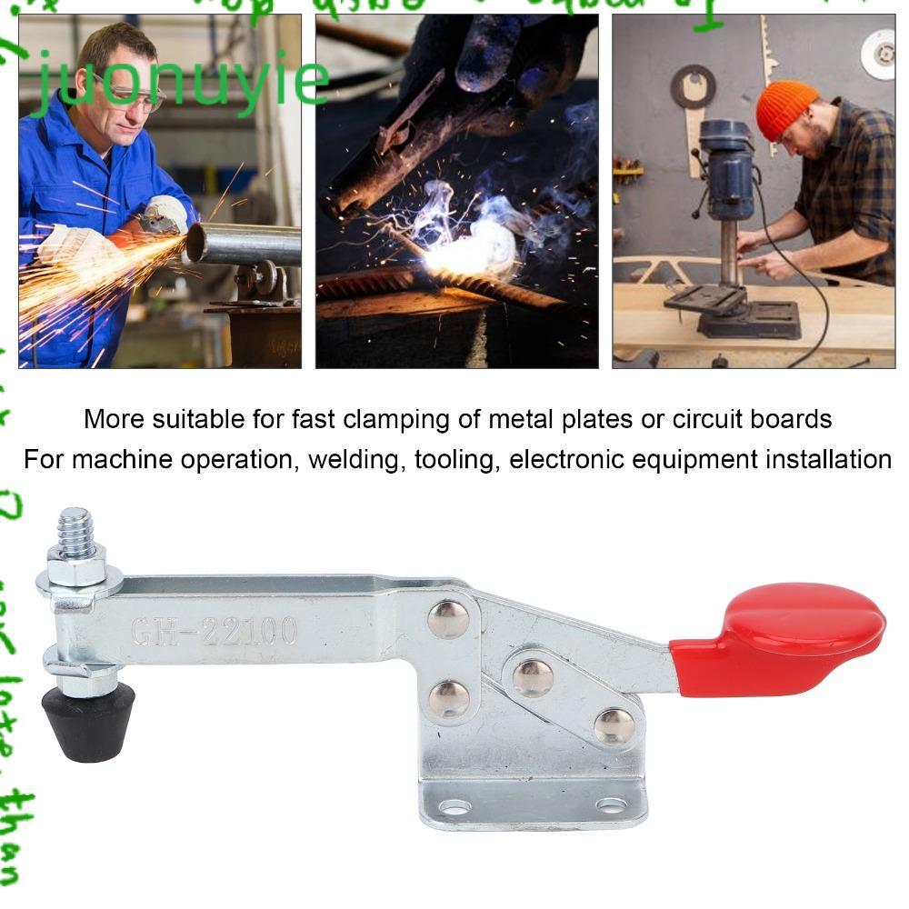 JUONUYIE Toggle Clamp, Multifunctional Iron Quick Release Toggle Clamp, Heavy Silver แนวนอน Toggle C