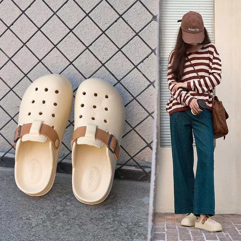 พร้อมสต็อก Birkenstock รองเท้ารูลมผู้หญิงฤดูร้อนสไตล์ใหม่สวมใส่ด้านนอกอึ-Stepping หนาSoled Anti-Slip