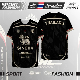 เสื้อกีฬาผ้าพิมพ์ลายสปอนเซอร์ สิงห์-01-หลากสี ผ้าไมโครโพลีเอสเตอร์ แห้งเร็ว ใส่สบาย ไซส์ S-4XL
