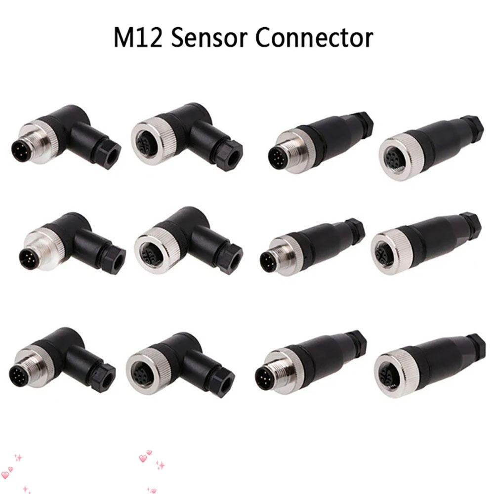 AULORAMT M12 Sensor Connector, 4 5 8 Pin Sensor Plug M12 Aviation Plug, A Type Sensor Connector M12 