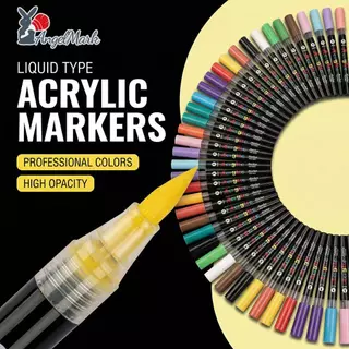 60สีอะคริลิคเครื่องหมายสีของเหลวโดยตรงไม่กดแปรงเคล็ดลับความคุ้มครองสูงกันน้ํา