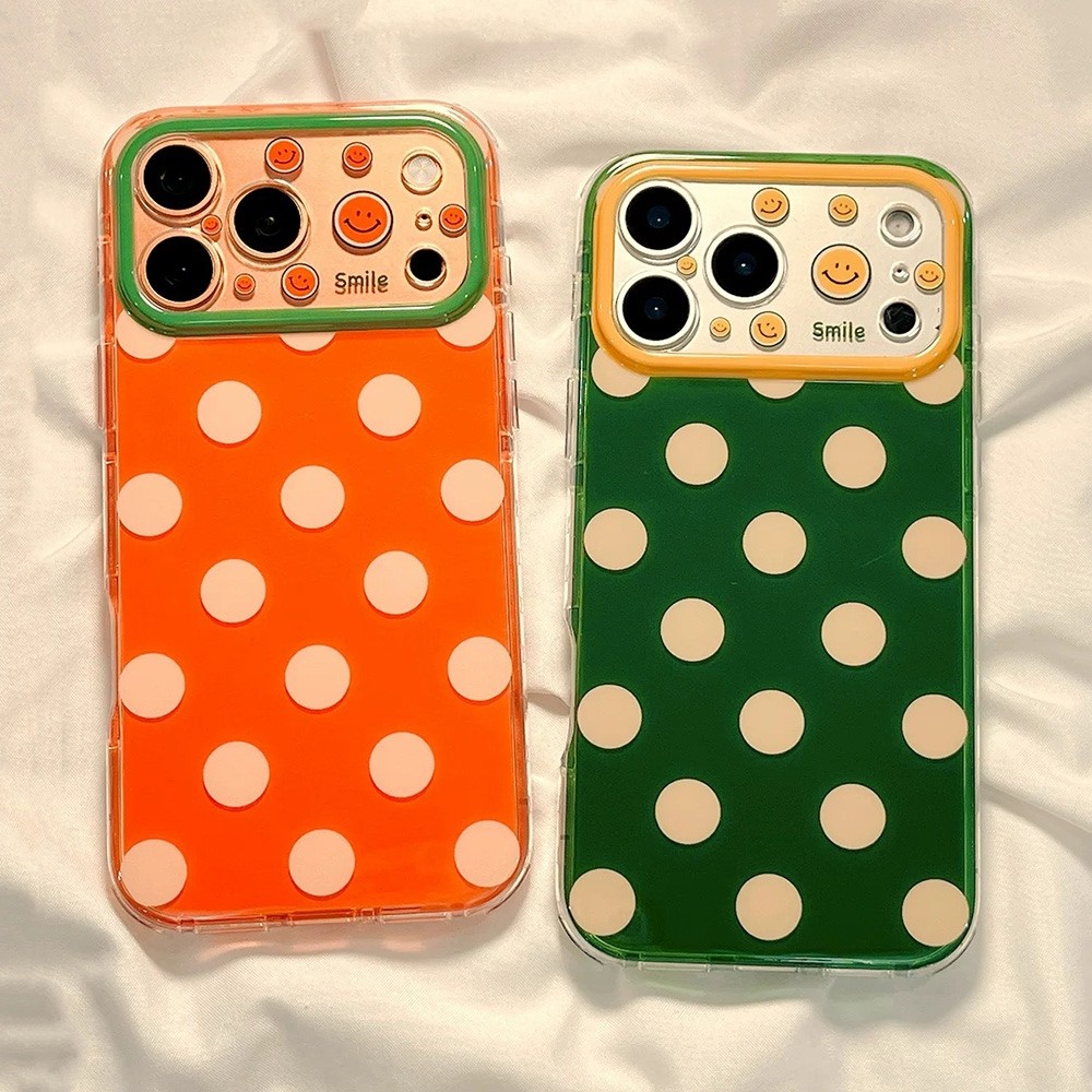 Smile Polka Dots Windows เคสโทรศัพท์อะคริลิคสําหรับ iPhone 17 Pro Max 16 15 14 กันกระแทกป้องกันปลอก