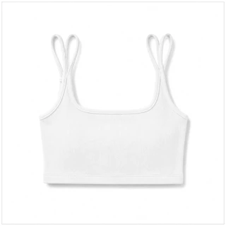 💥LoveIs Bra💥 (N1156) 🌟 Crop Bra สายคู่ ผ้าร่อง มีฟองน้ำในตัว ใส่สบาย