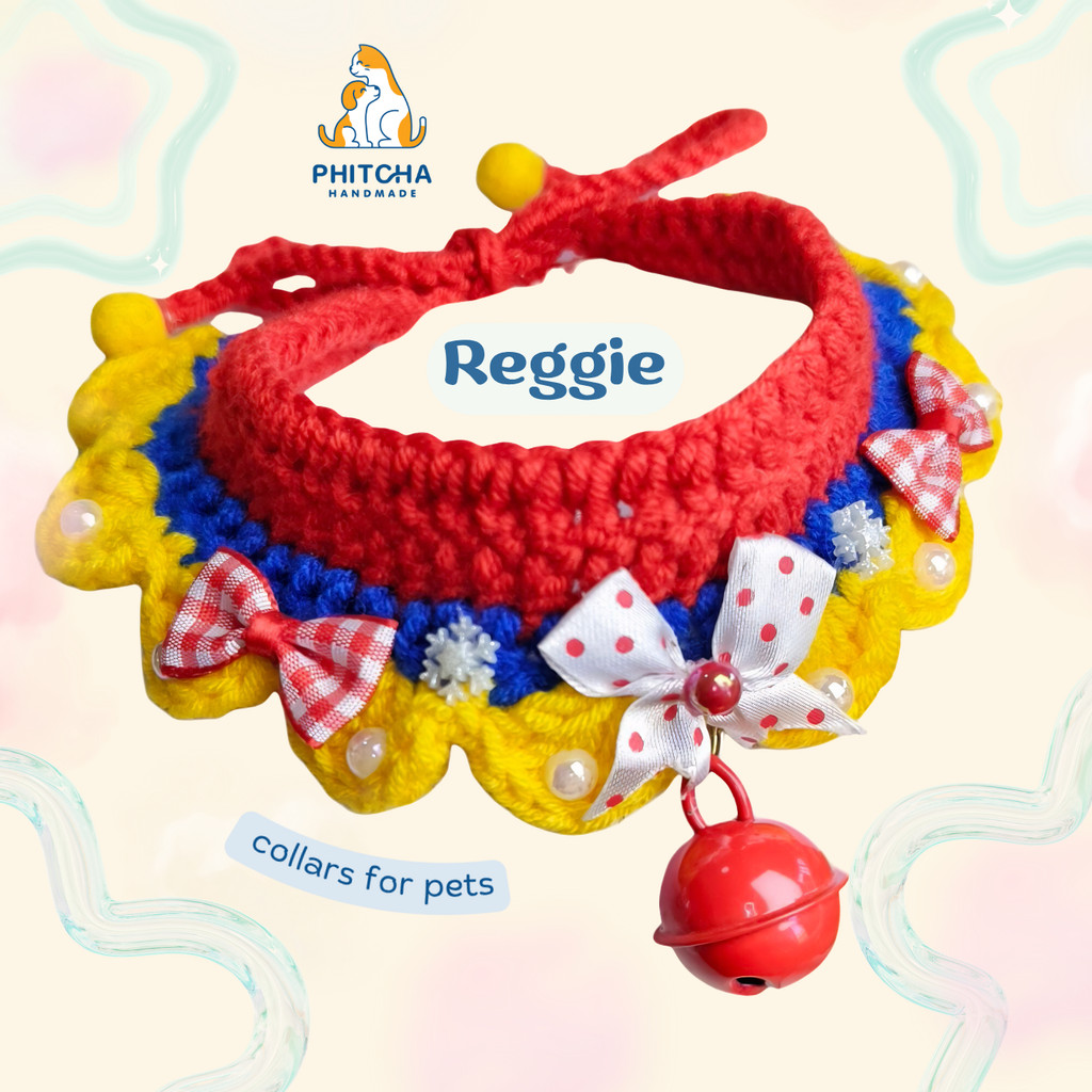 รุ่นReggie ปลอกคอแมวถัก สายผูก ปลอกคอสุนัขพันธุ์เล็ก ปลอกคอสัตว์เลี้ยง ปลอกคอแมว