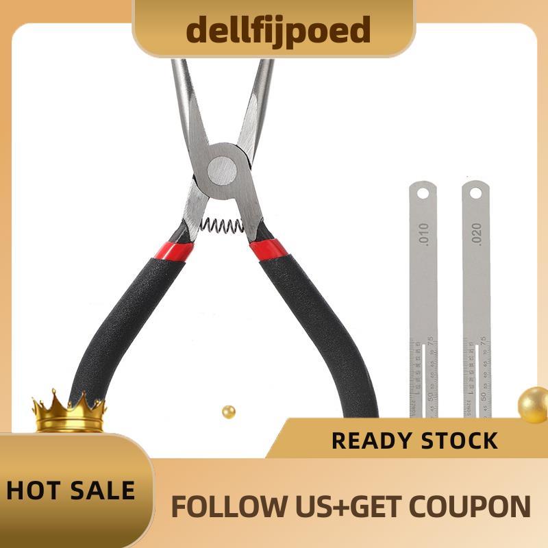 dellfijpoed6 นิ้วกีตาร์ Fret Puller, คีมแบน, คีมเปลี่ยน Fret, เครื่องมือดึง Fret พร้อม 2 Fretboard F