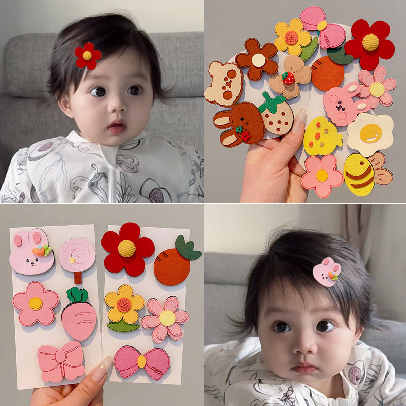 สติกเกอร์ตีนตุ๊กแกที่ปลอดภัยของทารกสําหรับเด็กผู้หญิงและเด็กที่มีกิ๊บติดผมหน้าม้าและเครื่องประดับผม