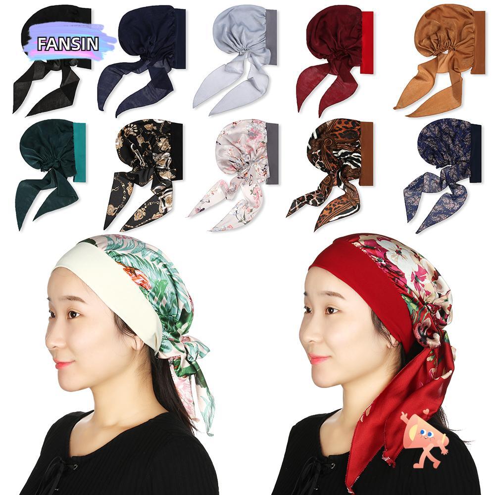 FANSIN Cancer Head Scarf Women Pre-Tied Print Elastic Chemo Pirate Cap