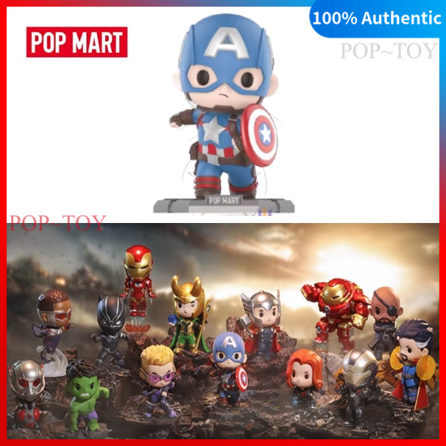 POPMART Marvel Avengers Classic Series Cute Figure  pop mart blind box figures gift ของเล่น ตุ๊กตา ข