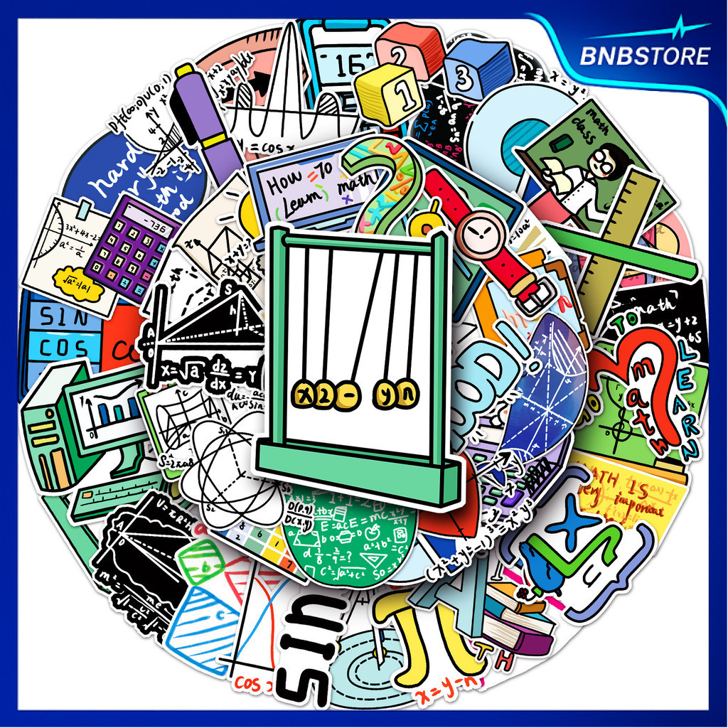 🍀ส่งจากไทย🍀 50ชิ้น สติกเกอร์ การ์ตูน สูตรทางคณิตศาสตร์ คำนวณ Science Math Formula Cartoon Sticker พร้อมส่ง