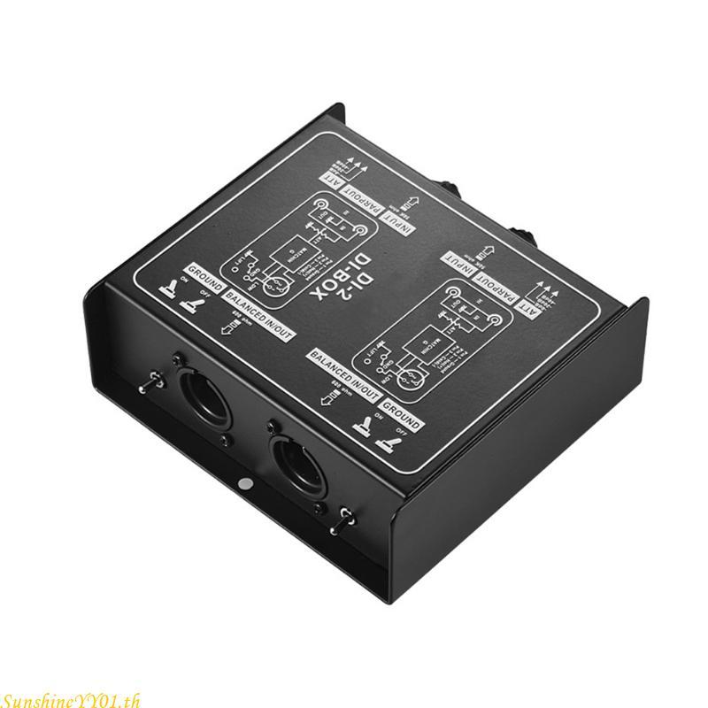 SUN Passive DI Box กล่องฉีดโดยตรง เสียงรบกวนต่ํา กีตาร์ เบส ChannelConverter