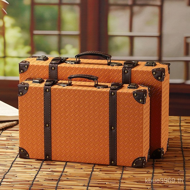 ครัวเรือนยุโรปสไตล์ของขวัญกล่องการถ่ายภาพตกแต่ง High-End ไม้กระเป๋าเดินทางฟิล์ม TV Retro แบบพกพาเครื