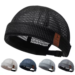 BELLEZAR หมวกผิวแตงโม, Brimless ตาข่าย Docker Beanies หมวก, Casual Breathable Ultra-Light ปรับ Hip Hop หมวกกลางแจ้ง
