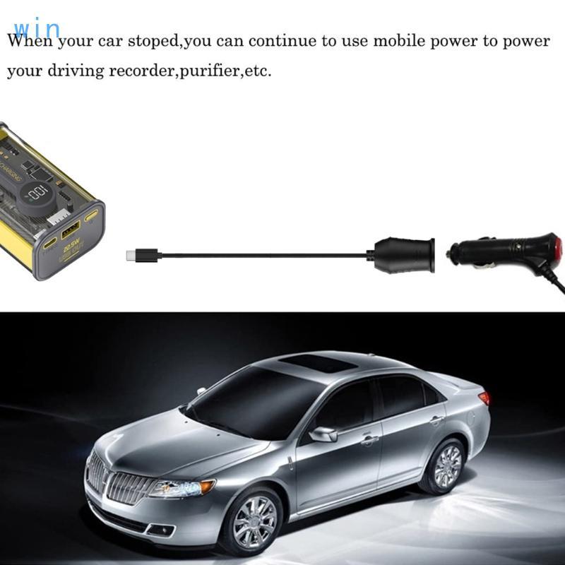 Win 65W Type C Male to 20V Car Socket Power Supply Cable for Chargers DVR GPS