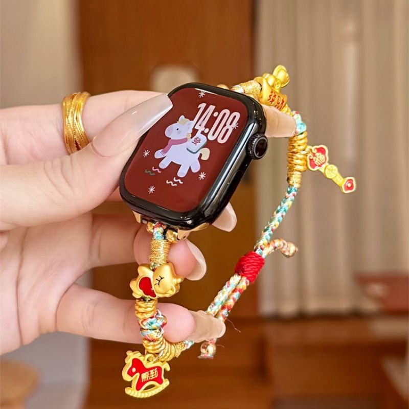 Creative New Year Chinese New Year Festive Braided Strap เหมาะสําหรับสร้อยข้อมือ Huawei 10/9/6/76 Gl