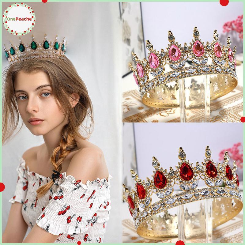 OnePeache Crown Tiara เค้ก Topper คริสตัลเพิร์ล Luxury Cupcake Topper สําหรับปาร์ตี้เด็กสาวเจ้าหญิงว