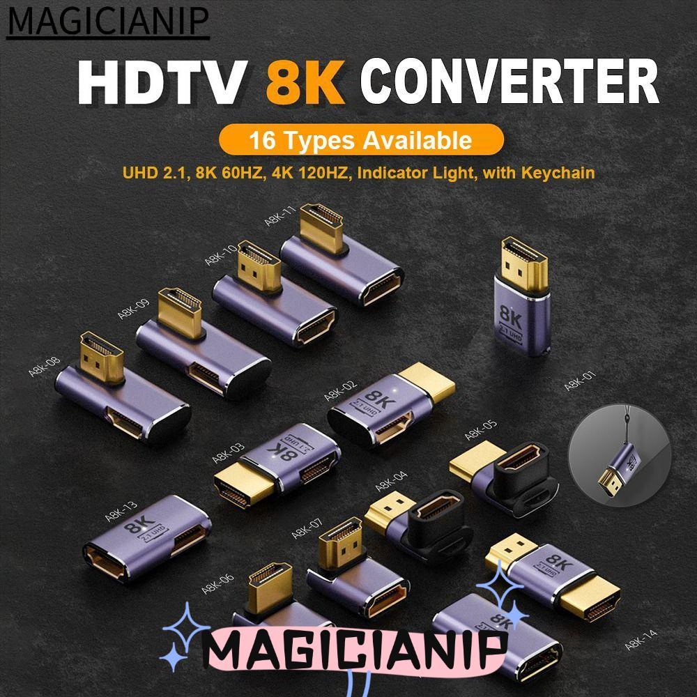 MAGICIANIP ตัวแปลงที่รองรับ HDMI, อะแดปเตอร์ HDTV ของ A-AM ชายหญิง 8K 60HZ, Monitor โปรเจคเตอร์ 48Gb