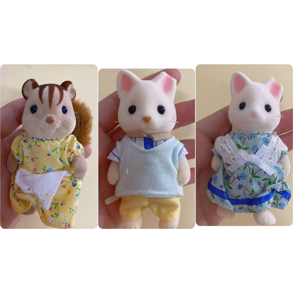 Senbelle Doll White Cat Squirrel Family ข้อบกพร่องที่ภาพบนหู MCM5