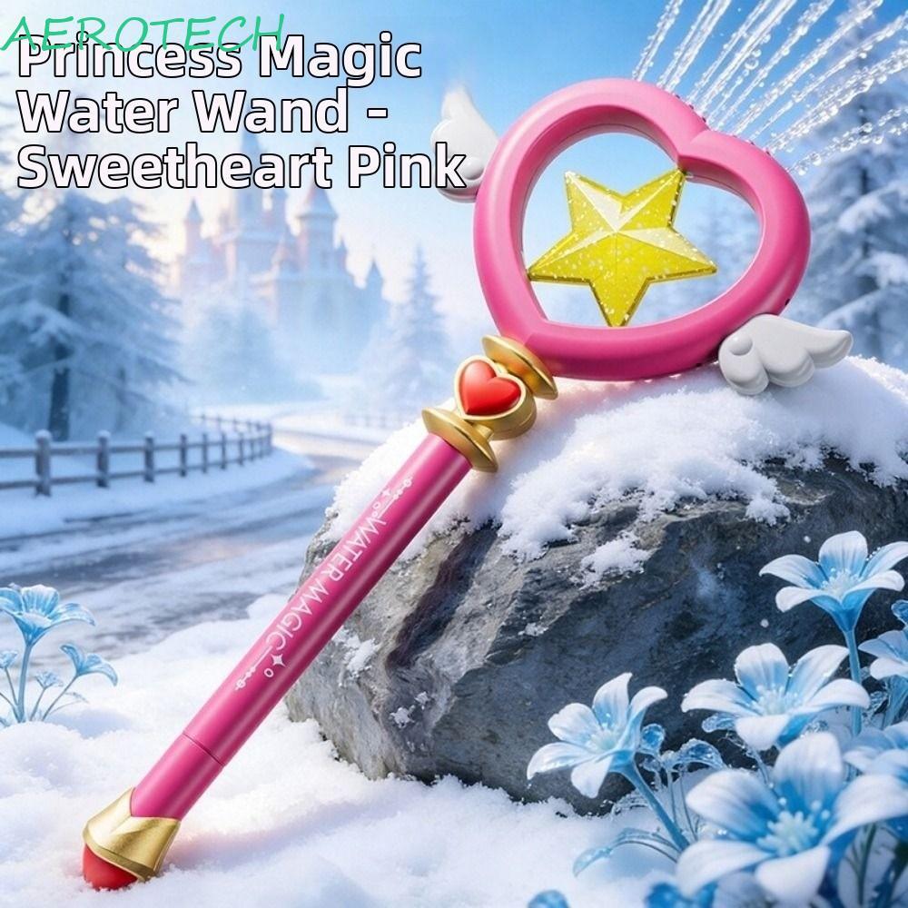 AEROTECH Princess Water Spray Toy, Fairy Wands Splashing Spray Water Wand, Cute Handheld 7 หลุม Love