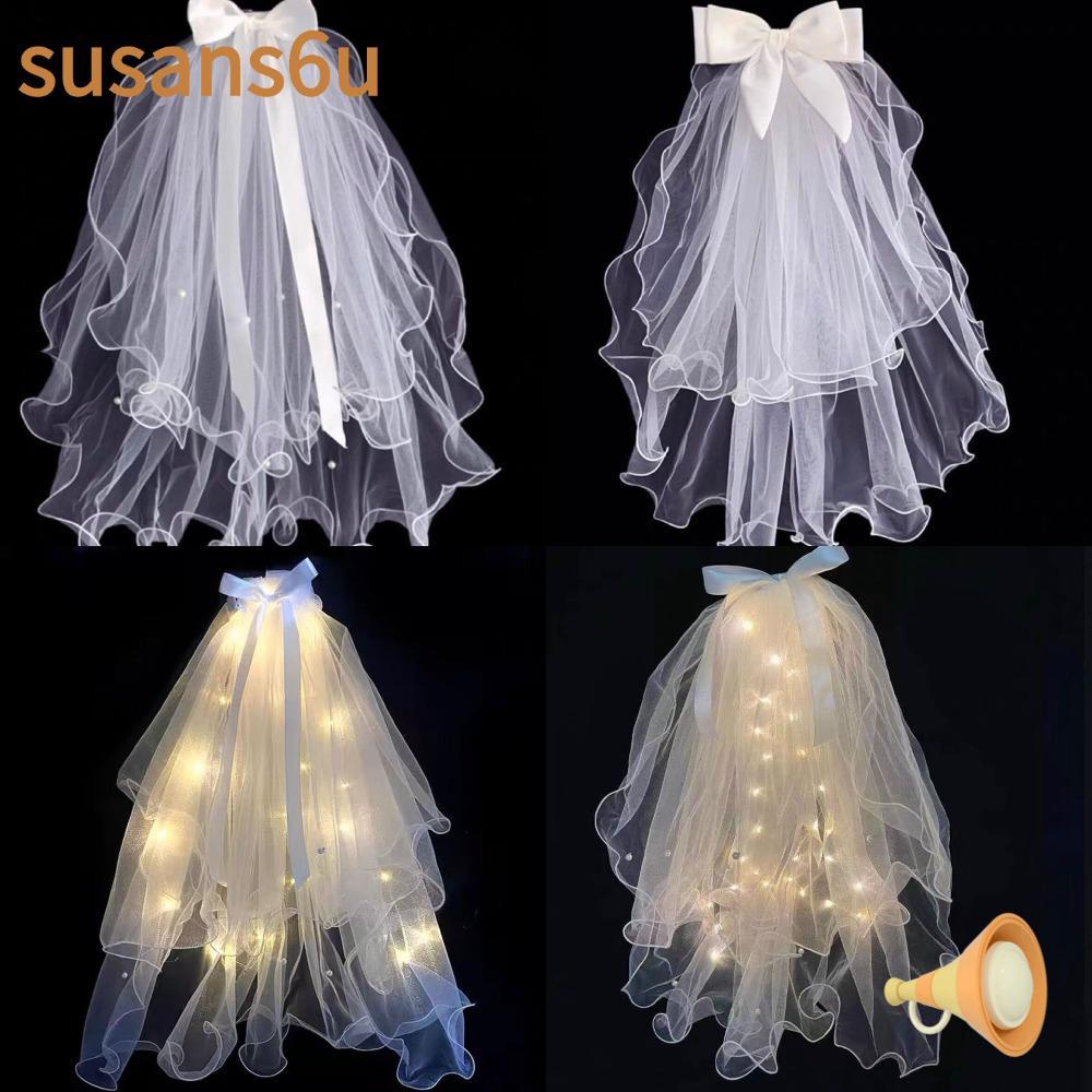 ผ้าคลุมหน้าเจ้าสาวสีขาว Tulle ไข่มุก พร้อมHairpin ความยาว 21.6 นิ้ว อุปกรณ์เสริมสำหรับการแต่งงาน