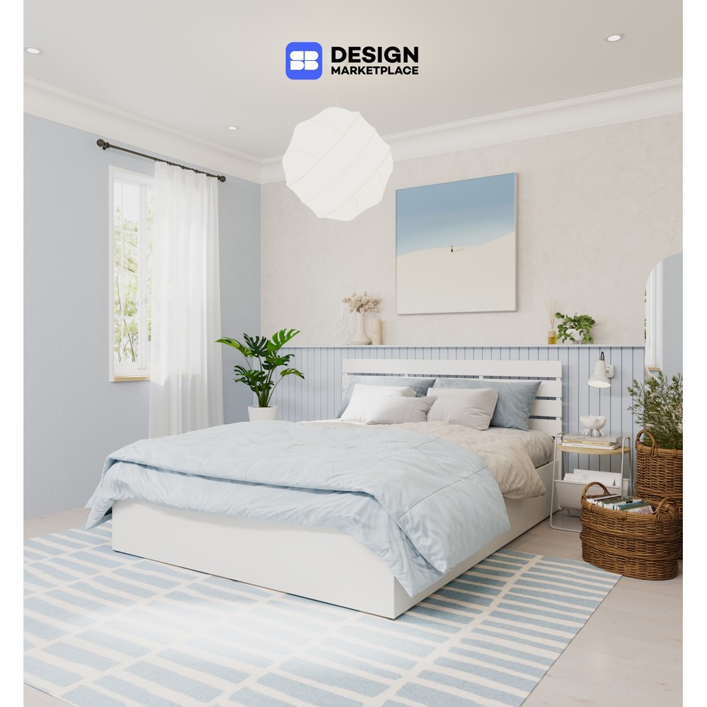 SB Design Square เตียง 6 ฟุต รุ่น Have สีขาว (190x200x90 ซม.) แบรนด์ KONCEPT FURNITURE