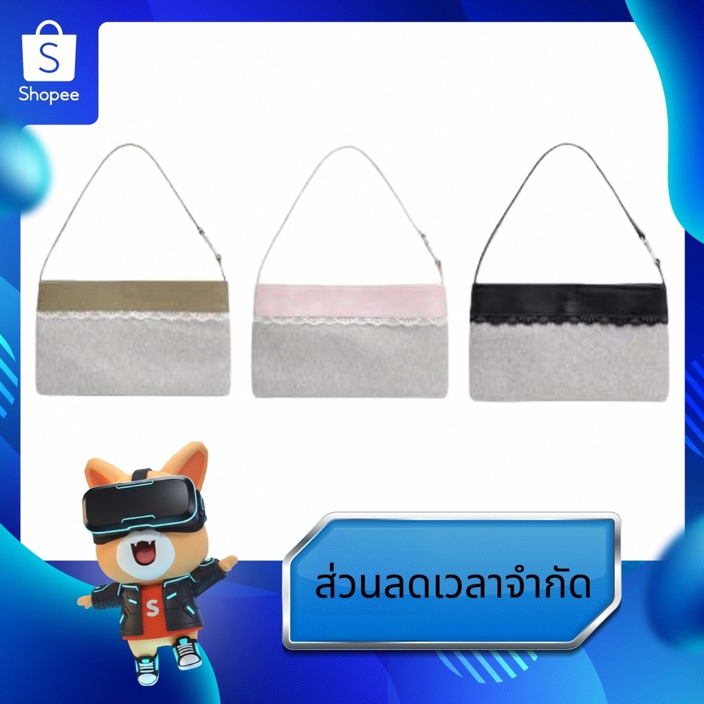【ของแท้ 100 %】Hieta Iris bag （ Powder Pink / Black / Light Khaki）