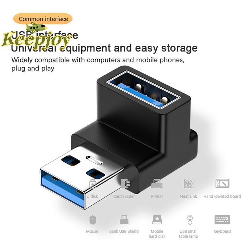 [Keepjoy] อะแดปเตอร์โทรศัพท์มือถือ 90 องศา USB-A to USB-C ชาย 3.0 รองรับคอมพิวเตอร์/ดิสก์ USB