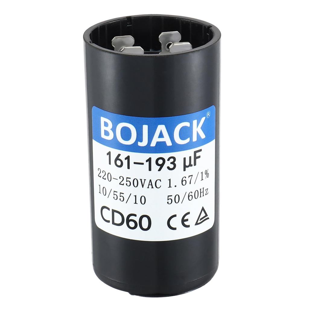 BOJACK 161-193 uF/MFD 220-250 VAC 50/60 Hz Universal Round Start Capacitor ชิ้นส่วนอะไหล่ไฟฟ้า