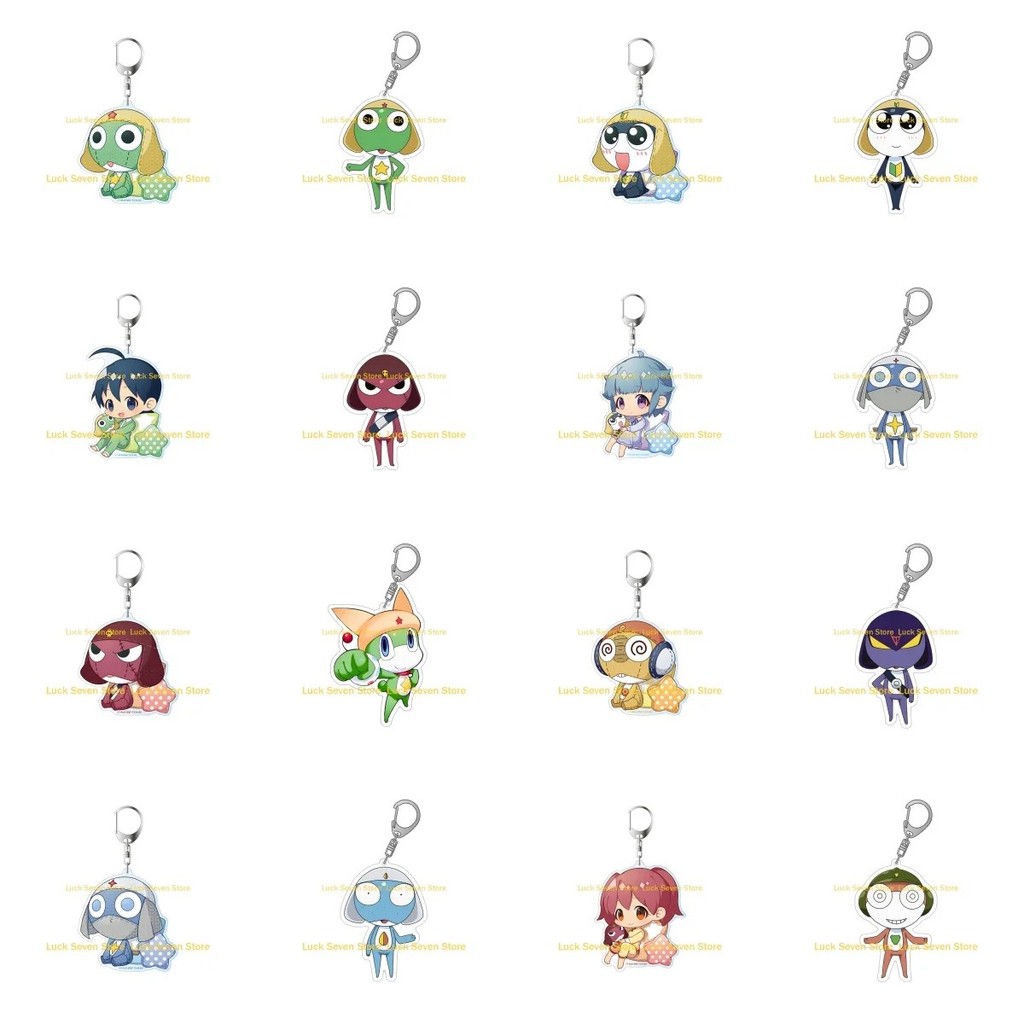 Keroro Gunsou กบสีเขียวพวงกุญแจ 6 ซม.อะคริลิคใส Anime Army Keroro Epidemic กระเป๋าเป้สะพายหลังตกแต่งอุปกรณ์เสริมของขวัญ