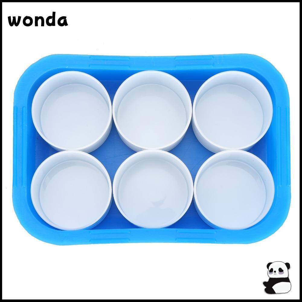 WONDA กล่องผสมสี 6 ชิ้น, จานสีสีป้องกันการรั่ว 6 ตาราง, ช่องใส่น้ําหนักเบากันฝุ่นถาดสีพลาสติกแข็งเริ่มต้นการวาดภาพ
